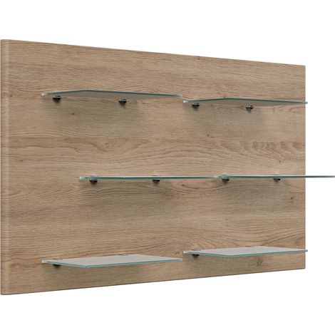 Wandregal Emotion 6 Glasablagen 104x60 cm Eiche (1/4)