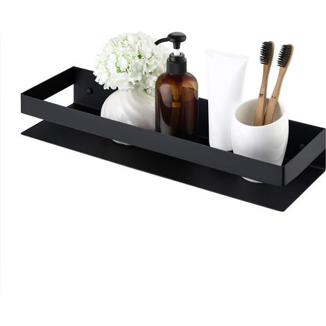 Etagere Murale Salle De Bain Etagere Douche Acier Inoxydable 40 CM Etagère Murale Acier Noir, (1/5)