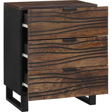 Cabinet de chevet,Table de chevet,Table de nuit Noyer 50 x 33 x 60 cm bois de manguier massif CFW521026 (1/5)