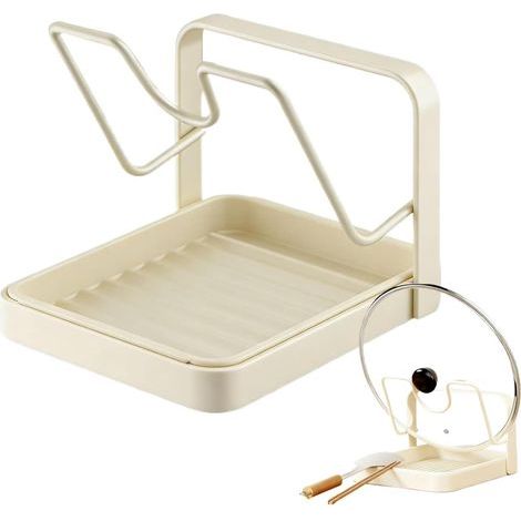Support Couvercle Casserole, Porte Couvercle Cuisine, Organiseur Couvercles De Casserole Avec Repose Cuillère Cuisine, Porte Cuillere Cuisines, Range Couvercles Cuisines Avec Bac D'égouttage (1/5)