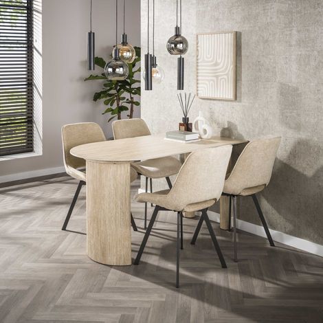 Set mit 4 drehbaren Esszimmerstühlen Avero Jaroq Sand (1/5)