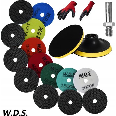 Juego de discos de diamante para desbastar y pulir baldosas de porcelana y piedra. (1/5)