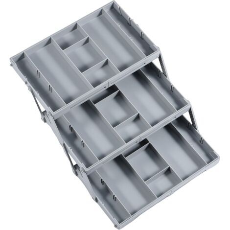 Organiseur de tiroir pliable à plusieurs niveaux avec compartiments réglables - Plateaux rangement extensibles pour fournitures bureau, gadgets cuisine, ustensiles, bijoux, maquillage (3 3 脡tages