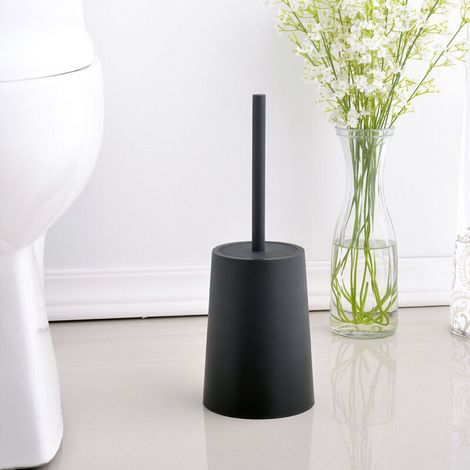Economic Toilet Brush - Toilet Brush Holder, Plastic, 37x18x13cm, Black