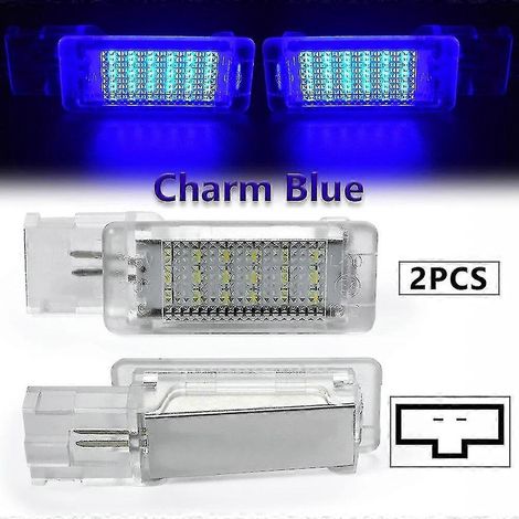 Éclairage LED pour plancher, coffre, boîte à gants, compatible avec Skoda Octavia 1Z 5E, Fabia, Superb, Rapid, Yeti, Kamiq, Scala, Citigo et Roomste. Couleur : Bleu Charm 2. (1/4)
