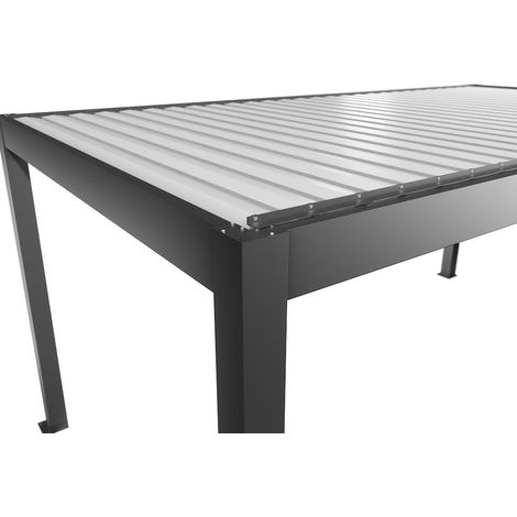 Pergola Gr. 5,5 x 3 quarzgrau-metallic/weiss