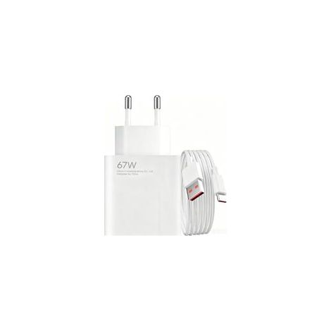 Kit de charge rapide 67 W pour Xiaomi (Type-A) — Chargeur 67 W, port USB, câble USB-C (Blanc) (1/4)