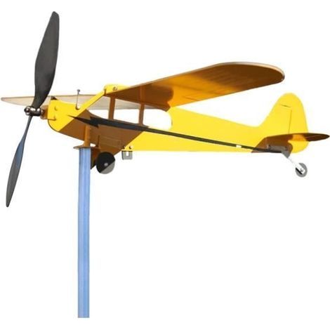 Moulin à Vent d'avion, Girouette pour éolienne de Jardin, Avion Classique extérieur de Moulin à Vent en métal délicat et Beau (1/4)