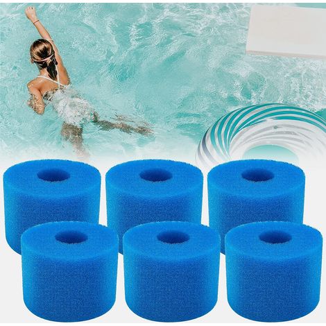 Typ S1 Filterschwamm, wiederverwendbare Filterkartusche für Intex Typ S1, waschbare Schwammkartusche Schaumstofffilter für Schwimmbäder, Garten im Freien (6 Stück) (1/5)