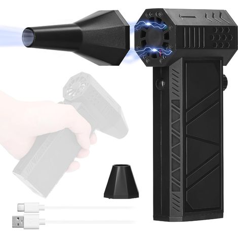 Ventilateur Jet Portable – Vitesse de Vent de 52 m/s & 130 000 tr/min, Moteur Sans Balais, Turboventilateur Canalisé Haute Puissance, Souffleur à Poussière pour Clavier