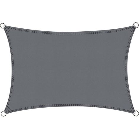 Voile d'ombrage Rectangulaire 3x5m Imperméable Toile Ombrage UV Protection pour Patio Jardin, Terrasse,Extérieur, Balcon,Couleur Gris (1/5)