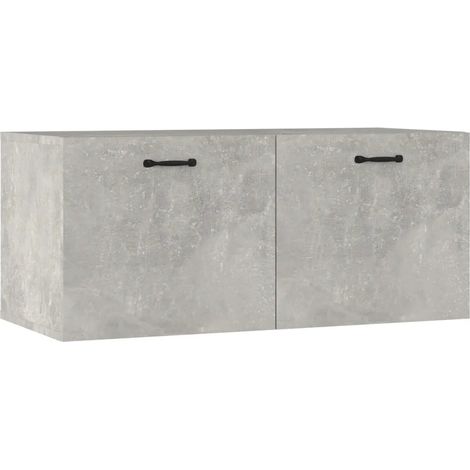 Mobile contenitore a parete dal design moderno 80 x 36 x 35 cm in legno grigio cemento 020048056