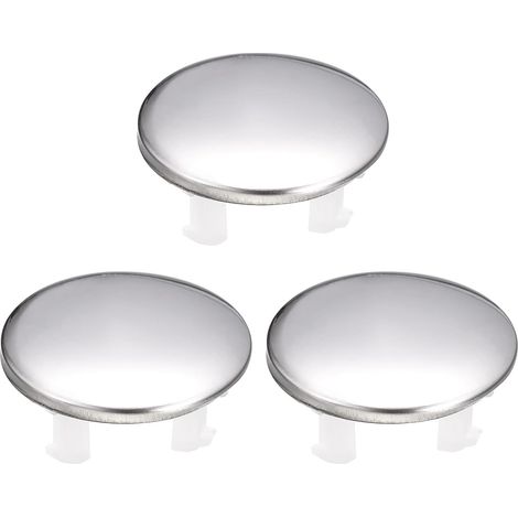 Cache De Trop-Plein D'Évier Pour Salle De Bain Métal Argent 3 Pcs (1/5)