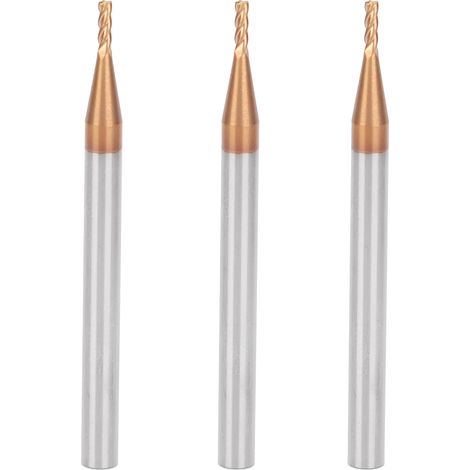 3-teiliger 4-schneidiger Wolframstahl-Fräser für CNC-Maschinen – Schneidwerkzeug 1,5 mm x 50 mm