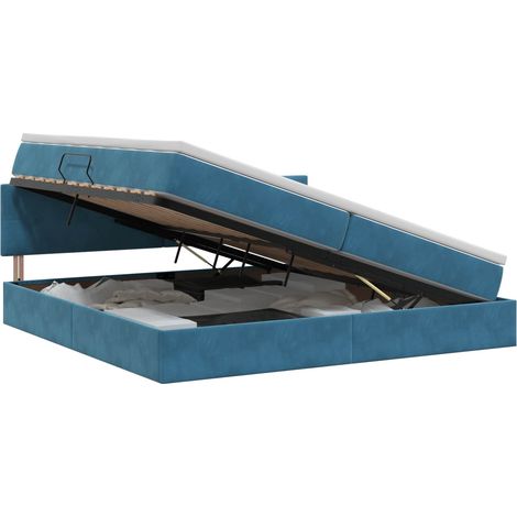 Maison Exclusive - Letto con Contenitore Blu Scuro 200 x 200 cm Velluto (1/5)