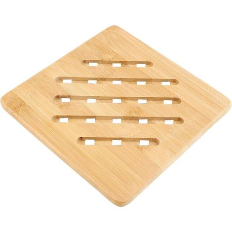 Tapis de table isolant thermique en bambou creux carré de 18CM, coussin de protection de bureau 1 pièces (1/2)