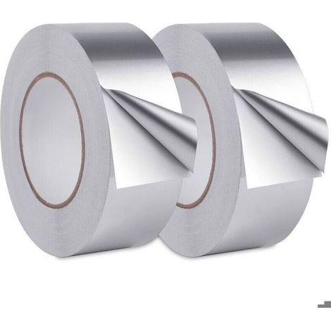 2 rouleaux ruban adhésif aluminium argent 20m x 30mm - HAWUJ - Étanche, pour cuisine/salle bain/électricien (1/4)