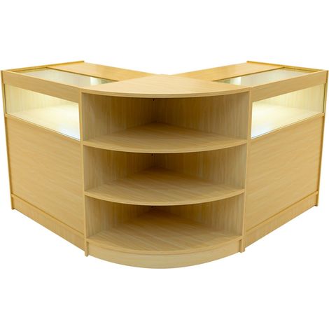 Ahorn Ladentheken-Set Theseus LED Licht B900 LM60 Abschließbare Einrichtung (1/5)