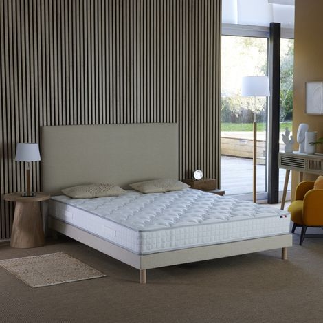 Ensemble matelas ressorts ASTRE 140 x 190 Sommier Beige (1/5)
