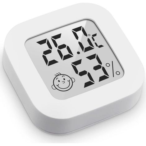 Mini thermomètre-hygromètre numérique d'intérieur haute précision, moniteur température/humidité, indicateur confort, blanc. (1/5)