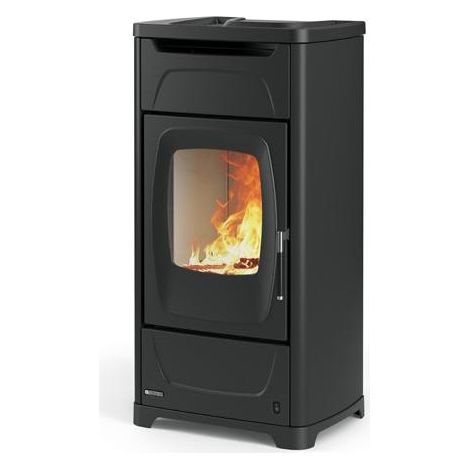 La Nordica – Poêle à bois automatique en fonte 9.3 kW – Ventilation frontale désactivable – Évacuation des fumées supérieure/arrière – Rendement 86.3% (1/5)