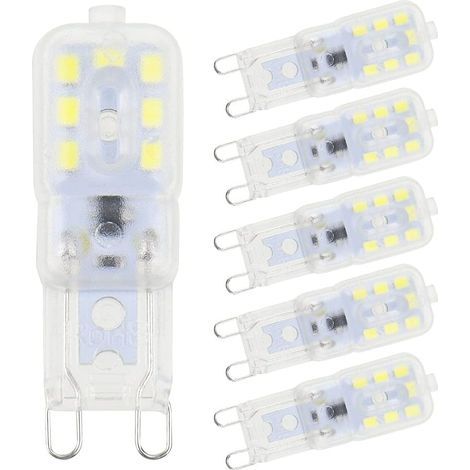 6 Pièces Ampoules LED G9 Blanc Froid 5W 6500K sans Scintillement Halogène Remplacement LED Dimmable Ampoule LED Capsule Économie d’Énergie pour Applique Murale Lustre Réfrigérateur AC 220V (1/5)