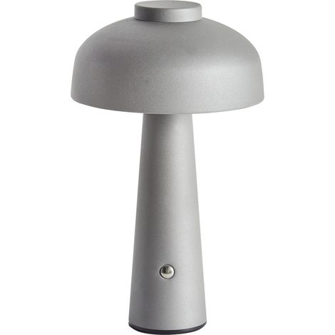 Lámpara de mesa moderna de hierro para interior con luz LED inalámbrica seta gris Agusan