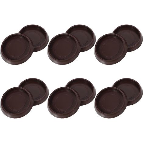 Lot de 12 coupelles antidérapantes en caoutchouc pour roulettes de meubles, protections de sol rondes (1/5)