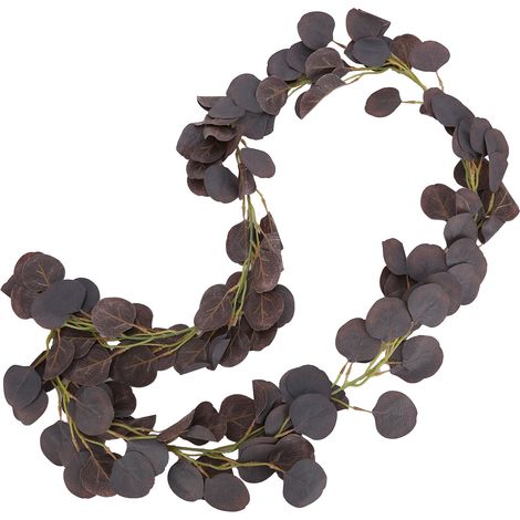 Guirlande de feuilles artificielles en tissu, imitation verdure exquise, eucalyptus, violette, pour la maison ou un mariage (1/5)