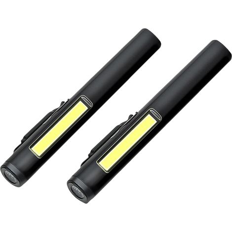 Mini Lampe de Poche, 2 Pcs Lampe Torche LED, Penlight, Portable, avec Base Magnétique et clip de Poche, Étanche, USB Rechargeable, pour Camping Randonnée Urgence Inspection Réparation (1/5)