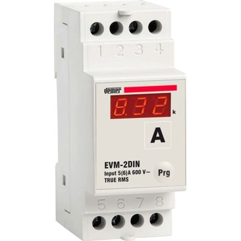 Vemer volmetro/amperometro evm-2din 600v-x/5a ac 2moduli vm260700 (1/2)