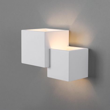 Aplique De Pared Escayola "Cube" - 2 X G9