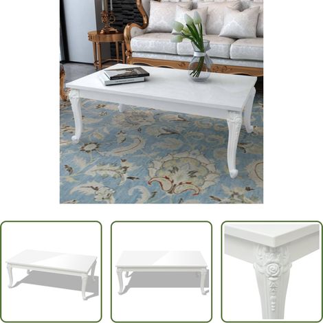 Hochglanz-Weiß - Couchtisch 115×65×42 cm Hochglanz Weiß (1/5)