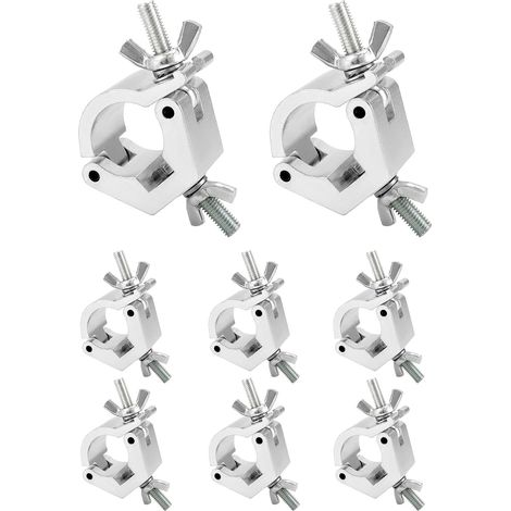 Juego de 8 abrazaderas para travesaños - 28-35 mm - Capacidad 100 kg - Abrazaderas de aleación de aluminio para iluminación de escenario, focos, iluminación de cabeza móvil (1/5)