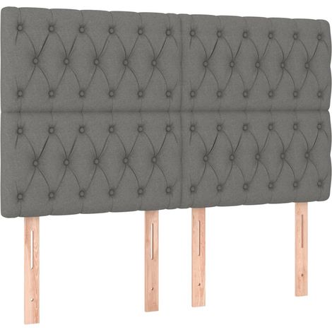 Maison Exclusive - Testiera Grigio Scuro 144x7x118/128 cm Tessuto