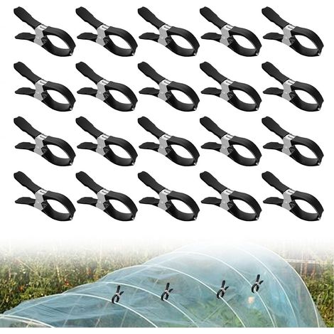 Set mit 20 Gewächshausclips aus Edelstahl – Gartenclips – Wäscheklammern – Clips zur Befestigung von Schlauchschellen – Gewächshausnetz (1/5)