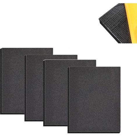 Feuille de Mousse NBR Adhésive Plaque Caoutchouc Joint Isolant Protection Meuble Voiture Anti Vibration Antidérapant Insonorisant -4pcs,Épaisseur 1.9cm,30x20cm (1/5)