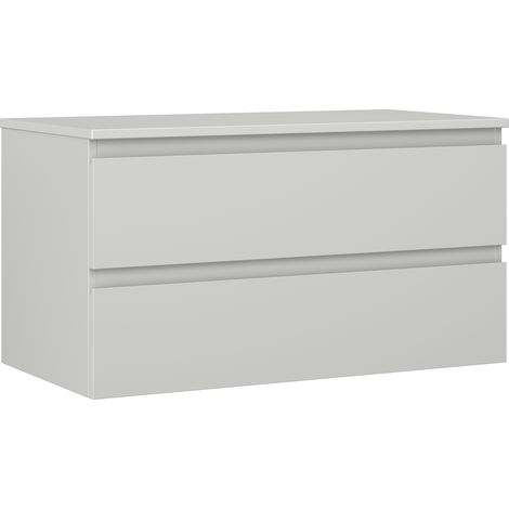 Mexen Orio Badezimmerschrank mit Waschbecken, 90 cm mit Arbeitsplatte, 2 Schubladen, graumatt - 91A10-09047-2-BFFC62 (1/5)
