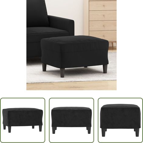 Samt - Fußhocker Schwarz 60x50x41 cm Samt (1/5)
