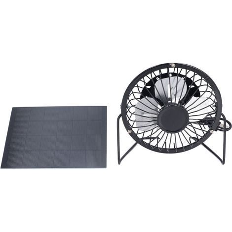 Solar panel fan, portable black polysilicon solar fan for travel (1/3)