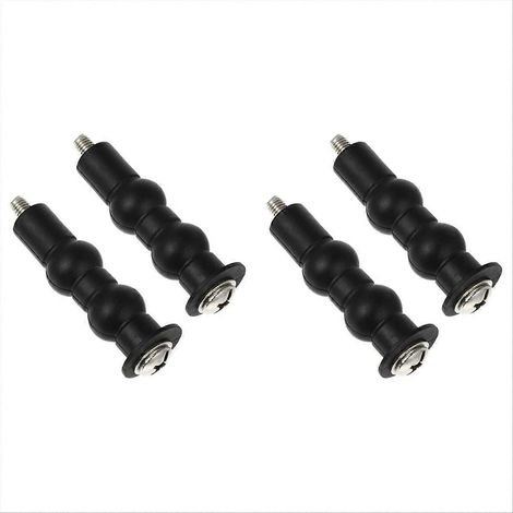 Lot de 4 vis de fixation WC, boulons de chasse d'eau noirs, capuchons pour abattant, kit de montage toilettes, écrous et boulons de remplacement, accessoires sanitaires robustes. (1/5)