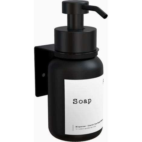 Distributeur de Savon Design Burger  Distributeur à Pompe en Verre  (10 pièces, noir, avec support) (1/3)