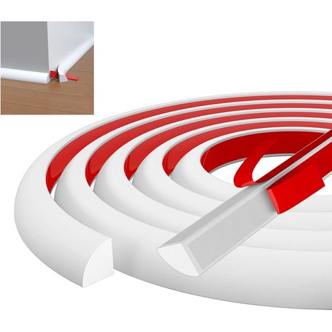 Modanatura da parete da 5 metri, modanatura flessibile autoadesiva in plastica a quarto di cerchio, guarnizione decorativa per vasca da bagno in TPE, modanatura flessibile autoadesiva per soffitto, pa (1/5)