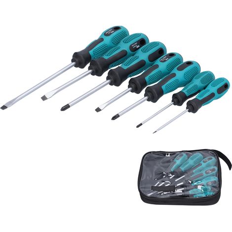 Jeu de 7 tournevis de réparation avec tournevis plat et cruciforme en acier au chrome-vanadium magnétique