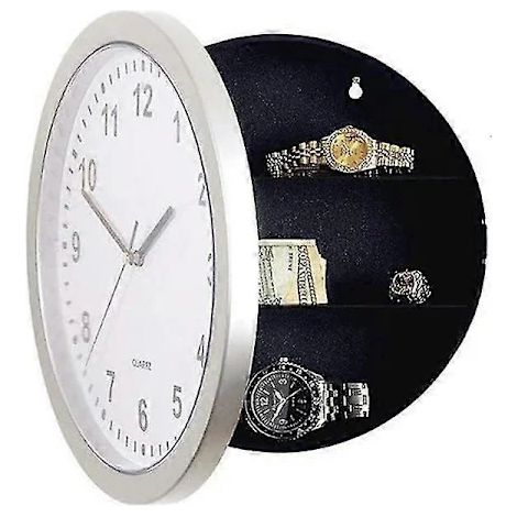 Filiyano-Horloge murale avec coffre-fort dissimulé, horloge avec coffre-fort secret, horloge murale avec coffre-fort caché pour ranger discrètement de (1/5)