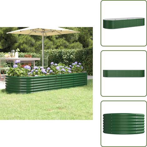 The Living Store Letto Giardino Acciaio Zincato 224x80x36 cm Verde - Letto in acciaio zincato