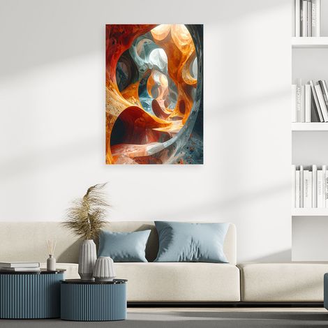 Wandbild Abstrakte organische Felsstruktur in Orange und Grautönen 40x60 (1/4)