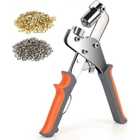 Kit d'outils pour œillets - ZOR® - 10 mm - Pince à œillets en métal - Outil de perforation - 300 œillets en aluminium (1/4)