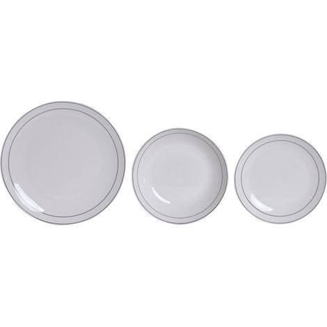 Vajilla Set 18 Porcelana 27X27X2,5 Blanco (1/5)