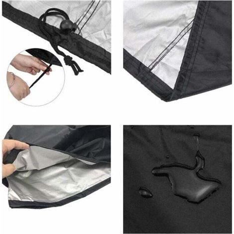Housse De Protection Multi-Usage Pour Brasero Rond Noir Étanche À La Poussière Avec Cordon De Serrage Pour Poêle (L : 92 X 31 Cm).. (1/3)